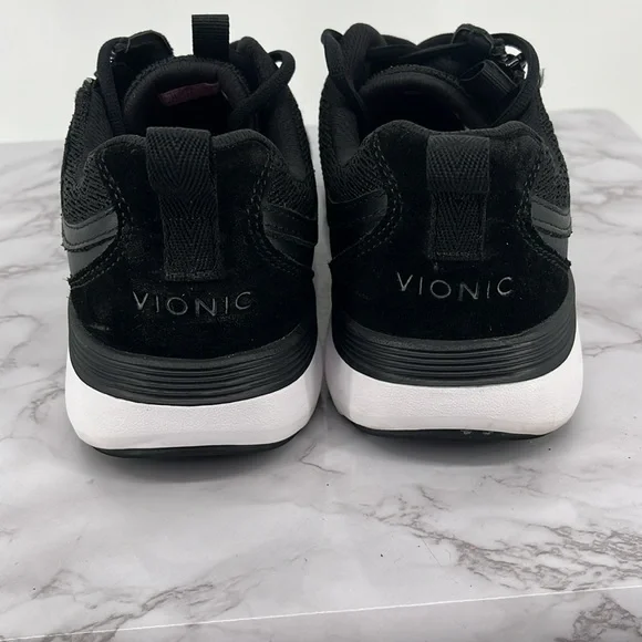 VIONIC Athena Lace Up Sneakers Black White Size 8.5 Casual Walking Support - Picture 3 of 8
